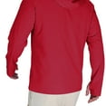 thumbnail image 4 of Hurxie UPF 50+ Fishing Shirts for Men Long Sleeve UV Sun Protection Hoodie Outdoor Hiking Running Swimming Red,2XL, 4 of 7