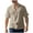 Khaki, variant on Men Half Button up Thin Street Linen Shirt Classic Stand Collar Simple Style T Shirts Summer Solid Daily Tops Black
