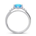 thumbnail image 4 of Diamond-Capitals 2.15 Carat Unique Round Cut Blue Topaz & Aquamarine Gemstone Bridal Ring for Women 14K White Gold Size 6, 4 of 7