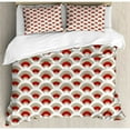 thumbnail image 3 of Ambesonne Seashell Duvet Cover Set, Oriental Scallop Art, Twin, Orange Tan White, 3 of 3