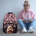 thumbnail image 2 of Pzuqiu Cherry Blossom Capybara Print 17 Inch Backpack for Kids Ages 6-18 Preschool Elementary Schoolbag with Adjustable Straps Large Capacity Bookbag for Back to School, 2 of 7