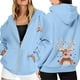 thumbnail image 1 of WILLBEST Sudadera Deportiva para Mujer Ladies' Christmas Printed Zipper Long Sleeved Pocket Drawstring Casual Hooded Sweatshirt 2051 XX-Grande, 1 of 8