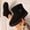 Black, variant on Women Roll Over Fleece Lined Short Snow Boots Faux Suede Chunky Platform Ankle Booties, Non Slip Warm Boots for Cold Weather White 9.5(43)