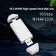 thumbnail image 2 of Carcasa Externa para SSD M.2 NVME, USB 3.2 Gen2, 10 Gbps, Tipo A + Tipo C, Compatible con para SSD M.2 NVME 2230, 2 of 5