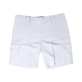 thumbnail image 3 of pstuiky Pantalones cortos casuales para hombre, Pantalones cortos casuales de lino para hombre, con múltiples bolsillos, rectos, de color liso, cómodos y transpirables., 3 of 4