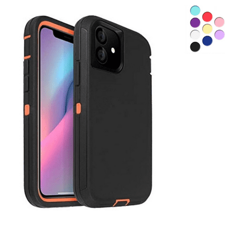 iPhone 11 Heavy Duty Case {Shock Proof Case with 3 Layer Rubber, Shatter Resistant, [Tough Armour] Rugged Case Compatible for iPhone 11} Orange