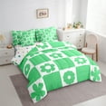 thumbnail image 3 of Homewish Retro Flowers 7-Piece Twin Bedding Sets for Kids Children Teens,Geometric Plaid Grid Bedding Comforter Set,Chic Floral Breathable Sheet Sets,Ultra Soft Home Decor,Reversible, 3 of 8