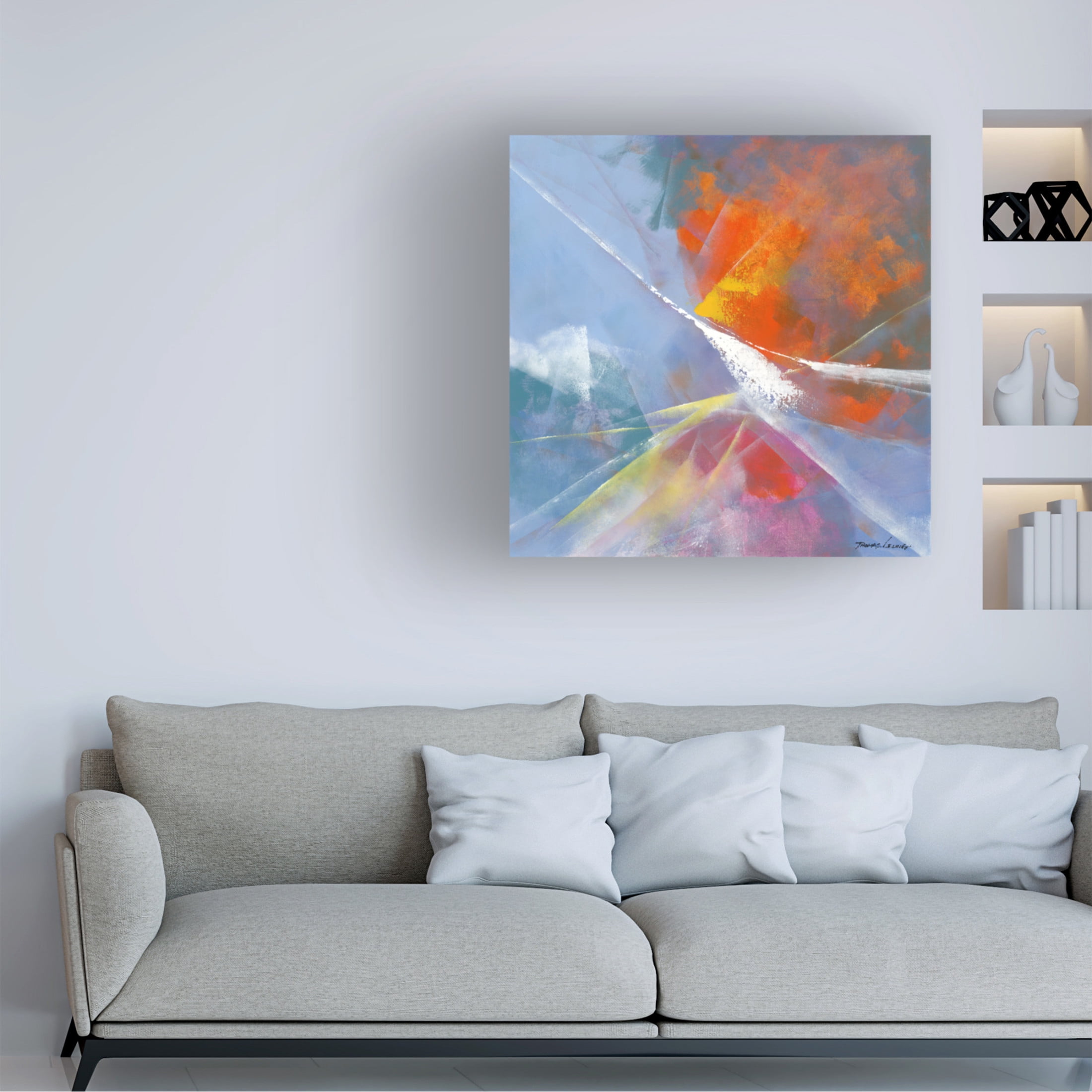Canvas Wall Art - Thomas Leung 'Dancing Purple' Wall Art for Living Room, Bedroom, or Office Décor by Trademark Fine Art - 14 x 14 Inches