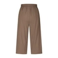 thumbnail image 5 of Bloomae Capri Pants for Women Stretch High Waisted Crop Office Work Cropped Pants Summer Casual Capris Slacks Yoga Dress Pant Brown L, 5 of 8