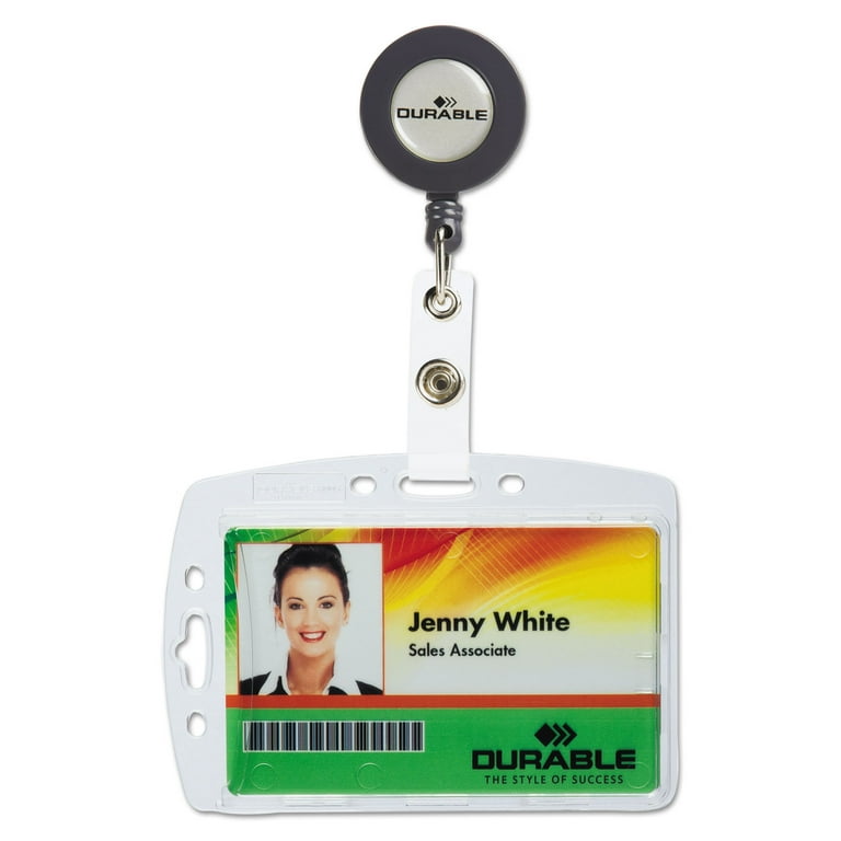 ID/Security Card Holder Set, Vertical/Horizontal, Reel, Clear, 10/Pack ID/Security Card Holder Set, Vertical/Horizontal, Reel, Clear, 10/Pack