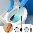 thumbnail image 1 of Fiudx Ofertas Y Liquidación Cepillo De Baño Dispensador De Pingüino, Base Montada En La Pared, Limpieza De Cabello Suave, Líquido A Presión, 1 of 1