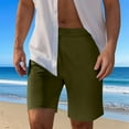thumbnail image 2 of UVEASISHA Fashion Solid Shorts for Men Drawstring Elastic Waist Shorts with Zipper Pockets Performance Quick Dry Sweatshorts Army Green XXL, 2 of 10