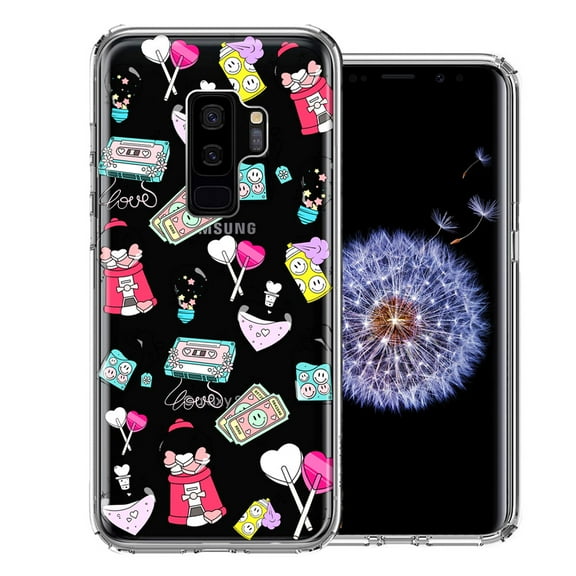 MUNDAZE for Samsung Galaxy S9 Plus Valentine's Day Candy Feels like Love Hearts Double Layer Phone Case Cover