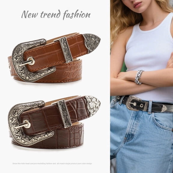 Yoyauz Women's Denim Belt, Women'S Leather Belt, Casual Fashion Belt With Metal Buckle Belt