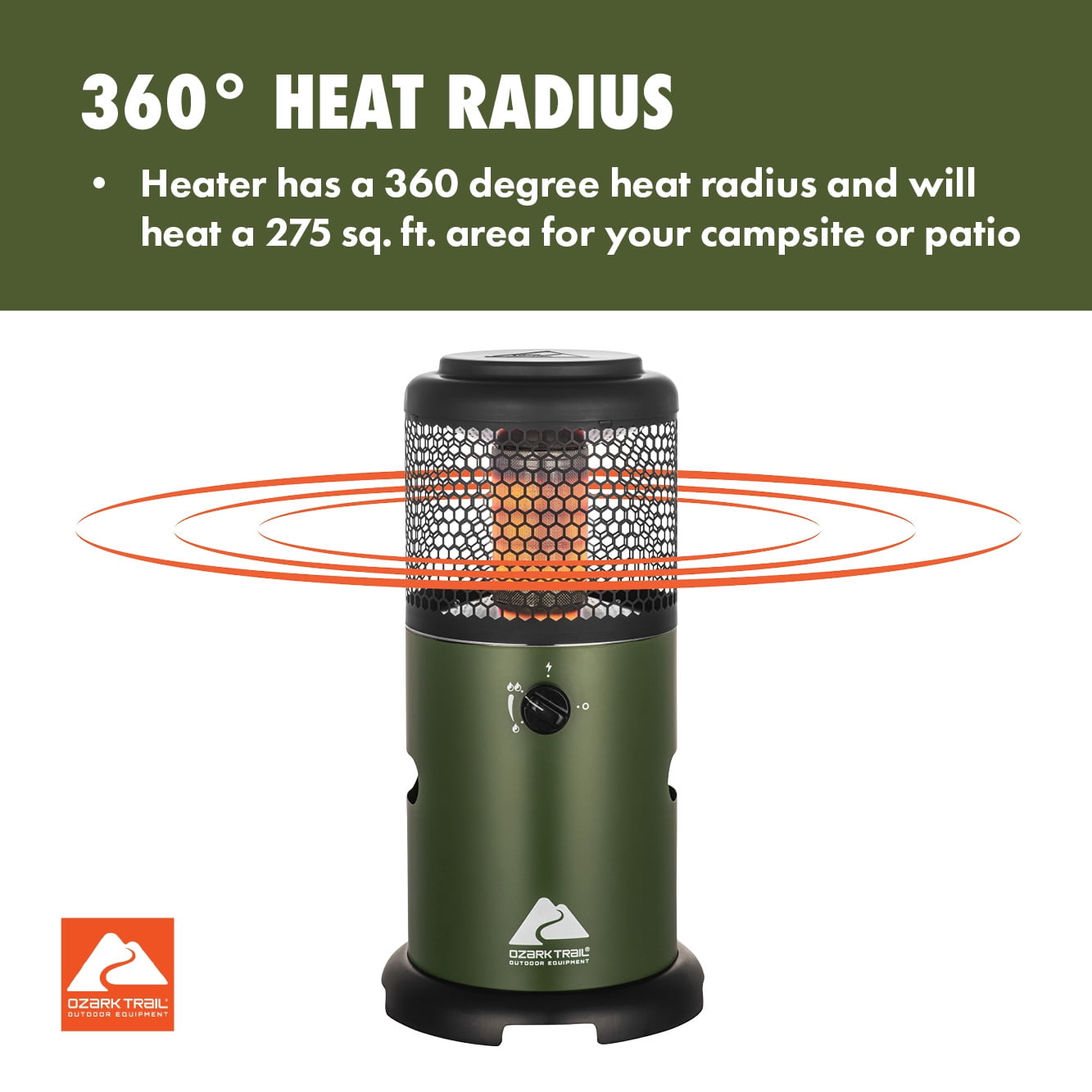 Ozark Trail 11,000 BTU Portable 360-Degree Propane Heater for Indoor/Outdoor Use