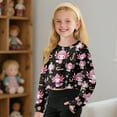 thumbnail image 4 of DISNIMO Christmas Axolotl Snowflake Printed Girls Crop Tops Long Sleeve Pullover Sweatshirt Fashion Cropped Tops Casual Loose Pullover Sweatshirt Fall Winter Outfits, 4 of 7