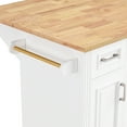 thumbnail image 6 of 54inch Kitchen Island With Drop Leaf, 4 Doors, 3 Drawers, Texture, Rolling Storage Cart, White Finish For Dining Room Cart, 6 of 6