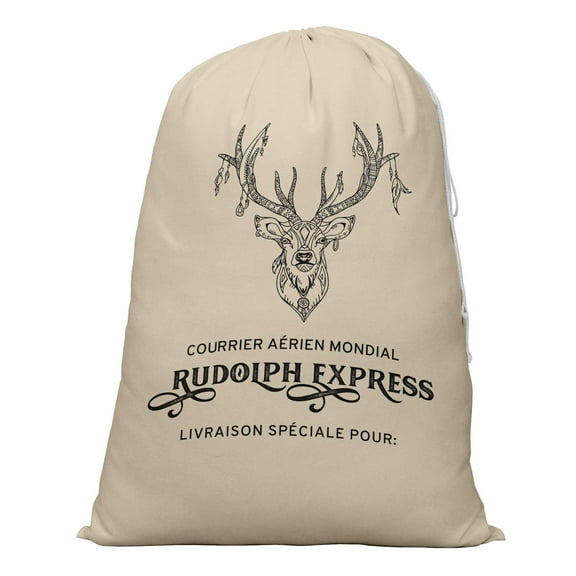 Printtoo Pack Of 2 Drawstring Special Delivery Extra Large Size Christmas Sack Re-Usable Xmas Present Storage 27x20 Inch