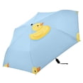 thumbnail image 2 of Cute Yellow Rubber Ducks Blue Background All Weather Umbrella Triple Folding Parasol 6 Ribs UV Protection Portable, 2 of 8