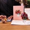 thumbnail image 3 of Tarjeta emergente con jarrón de tulipanes vibrante: regalo floral en 3D perfecto para el Día de la Madre, Cumpleaños, Aniversario y Día de San Valentín, 3 of 5
