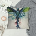 thumbnail image 2 of PRATYUS  Dragonfly Throw Pillow Cover Decorative Cushion Animal Accent Pillow Case Print Pillowcase Car Bed Couch Bedroom Chair Beige Blue Green 24x24in, 2 of 5