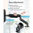 thumbnail image 2 of Single Monitor Desk Mount Adjustable Gas Spring Monitor Arm Support Max Screen Computer Monitors Stand with Clamp/Grommet Mounting Base VESA Mounts Fit ..lbs Computer Bl, 2 of 9