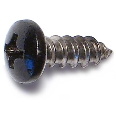 

#8 x 1/2 Black Painted 18-8 Stainless Steel Phillips Pan Head Sheet Metal Screws SMSPSS-563