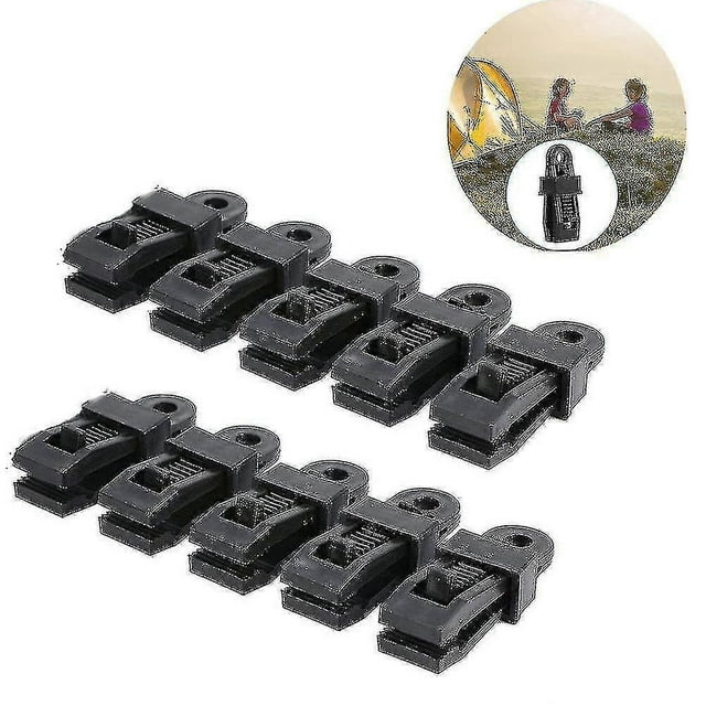 10 Pcs Tarp Clips, Outdoor Tent Canopy Clip Awning Windproof Fixed Buckle Clip Banmo