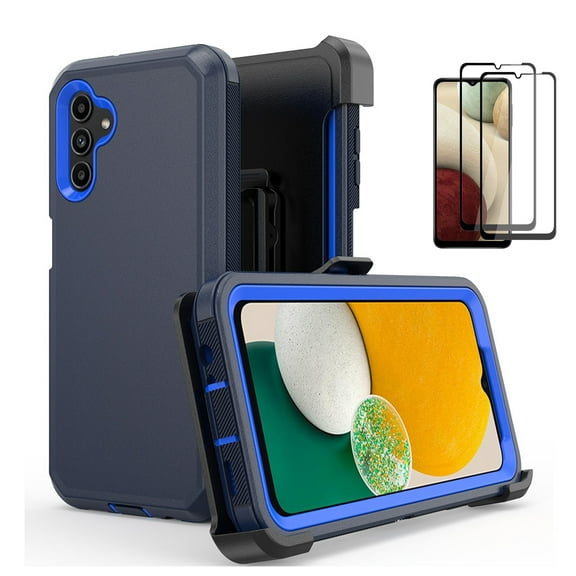 NIFFPD Samsung Galaxy A13 5G Case Sreen Protector TPU PC Heavy Duty Hard Shockproof phone Case Cover with Belt Clip Holster Compatible with Samsung Galaxy A13 5G (Blue)