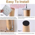 thumbnail image 5 of Juego de 4 patas de madera para muebles, patas de repuesto de 8 cm para sofá, patas de mesa de café, con accesorios (diseño inclinado), 5 of 5