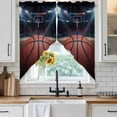 thumbnail image 6 of Basketball Swag Valances for Windows, Kitchen Curtains 36 Inch Length 2 Panels Set, Sports Theme Stadium Field Lights Ball Short Curtains for Small Windows Rod Pocket Cafe Curtains Drapes 28"x36", 6 of 8