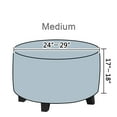 thumbnail image 2 of Ottoman Cover Round,Thick Stretch Low Bench Cover,Solid Color Jacquard Footrest Stool Protector Sofa Cover For Living Room-Khaki-Medium, 2 of 7