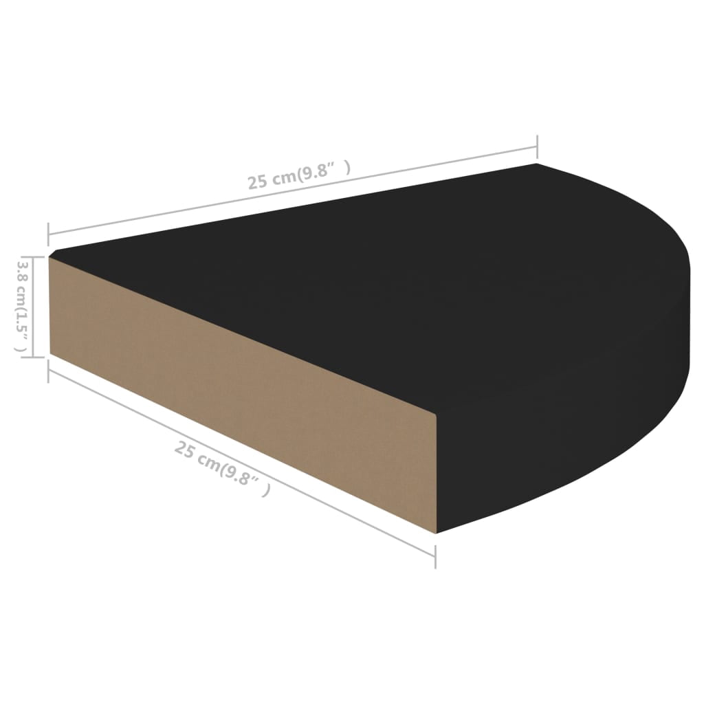 vidaXL Floating Corner Shelf Oak 9.8"x9.8"x1.5" MDF