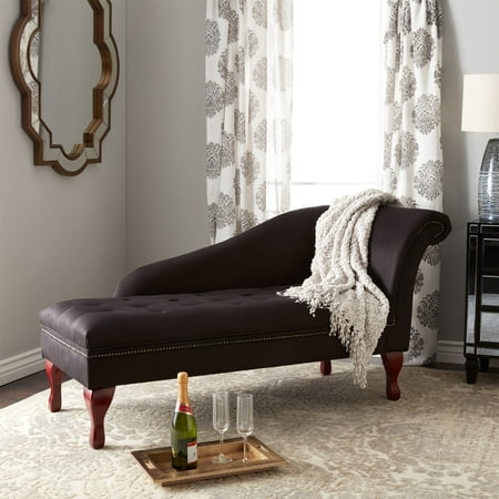 Leopard Chaise Lounge - Simple Living Black Storage Chaise Lounge