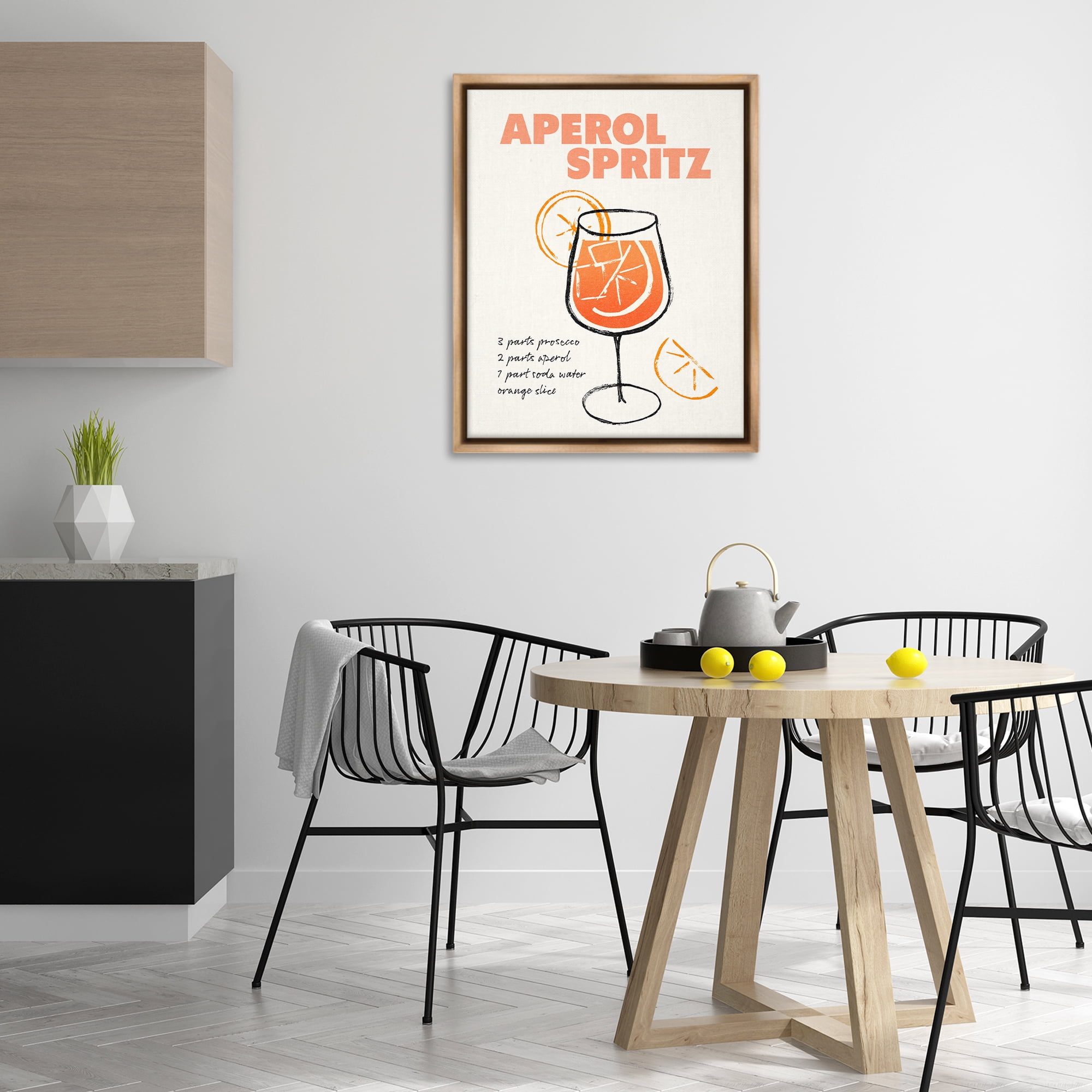 Stupell Industries Aperol Spritz Recipe Food & Beverage Painting Brown Floater Framed Art Print Wall Art, 25 x 31