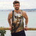 thumbnail image 6 of Honeii American Wildlife Deer Forest Pattern Men's Workout Tank Top Casual Sleeveless Gym Muscle Shirts Bodybuilding Tee-3X-Large, 6 of 7