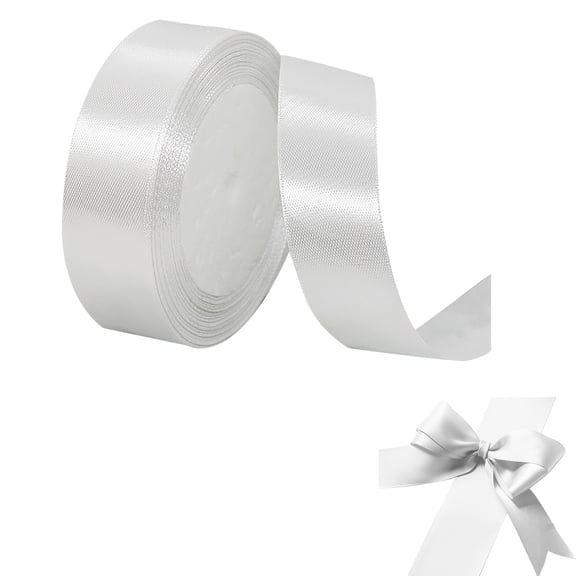 JHEHF White Satin Ribbon Gift Wrapping Wedding Valentine'S Day Easter Birthday DIY Crafts Wreaths Bow Making Holiday Party Decoration