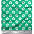 thumbnail image 1 of Soimoi Green Heavy Canvas Fabric Artistic Floral Fabric Prints By Yard 58 Inch Wide, 1 of 3