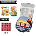 thumbnail image 5 of Blue and White Tie Dye Pattern Insulated Lunch Bag Teens,Lunch Box for Men Women for Work,Picnic or Travel,10.2x9.5x4.3 Inches,8 Can Capacity, 5 of 6