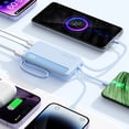 thumbnail image 3 of Cateissary Banco de energía compacto y portátil para cargar en cualquier lugar, carga rápida con cordón de gran capacidad de 10 000 mAh Baterías de general, 3 of 6