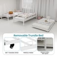 thumbnail image 6 of UHOMEPRO White Twin Metal Triple Bunk Bed Frame, Convertible 3 in 1 Twin Bunk Bed, Heavy Duty Steel Bed Frame with Guardrails and Ladder, Space Saving Bed for Dorms, Guest Rooms, 6 of 9