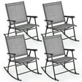 thumbnail image 1 of Gymax Set of 4 Patio Rocking Char Outdoor Folding Rocker w/ Sturdy Metal Frame, 1 of 8