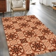 thumbnail image 2 of Orange Brown Flowers Area Rugs 3'x5', Washable Small Throw Rugs for Living Room Bedroom, Farmhouse Retro Abstract Floral Indoor Outdoor Rug Non-Slip Low Pile Carpet Runner Reversible Floor Mats, 2 of 8