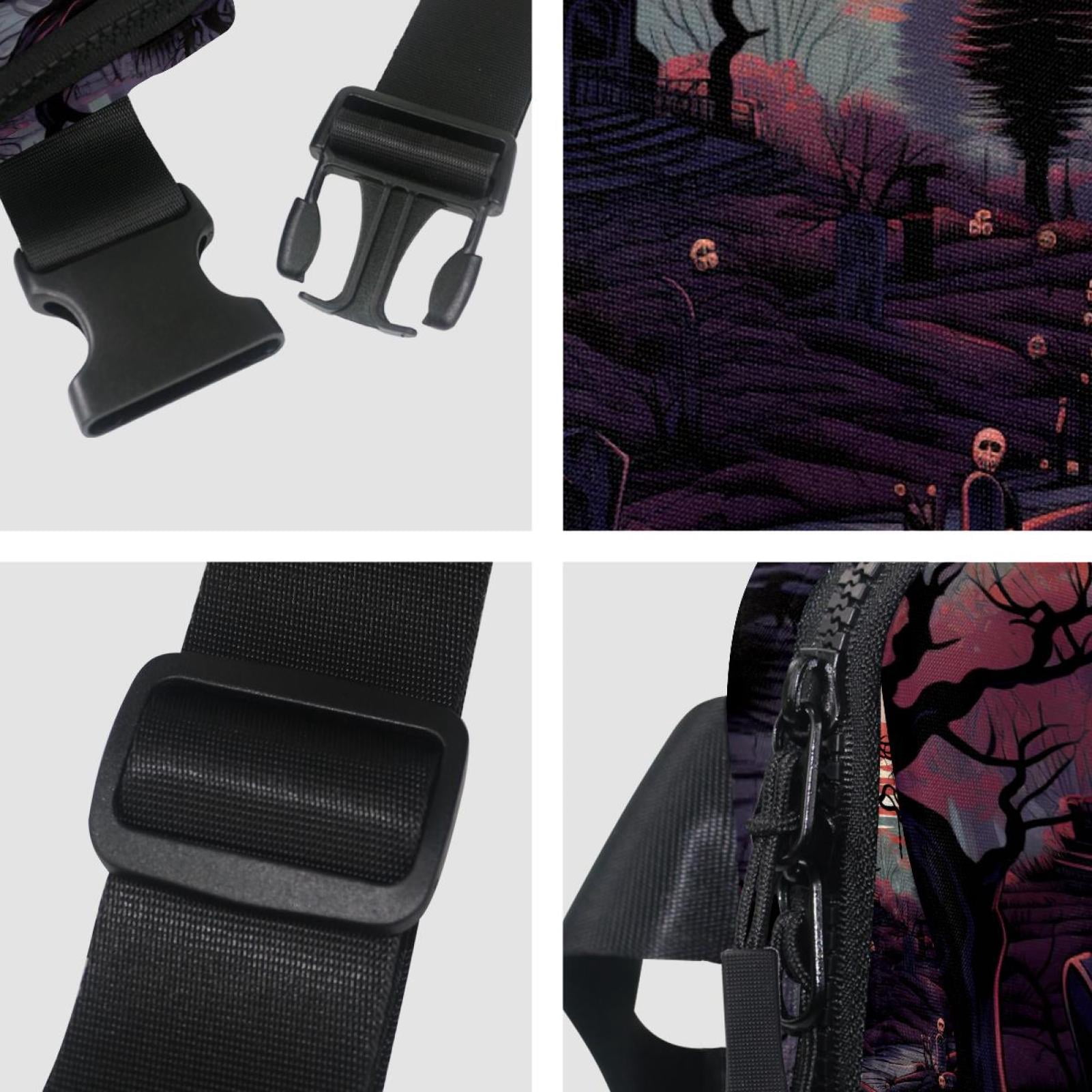 Halloween Graveyard Adjustable Lightweight Waist Bag Fanny Pack Crossbody Bag with Extension Strap Unisex