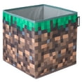 thumbnail image 5 of Minecraft: Ottoman - Small - Pixel Grass Block Collapsible Storage w/ Lid, Footrest Box ,11x.8" Square Cube, Store Toys, Game Theme Decor, Licensed, 5 of 7