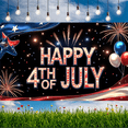 thumbnail image 4 of Multicolor Fireworks Happy 4th of July Independence Day Celebration Banner Red White Blue Balloons for Outdoor Decor Party Event, 4 of 7