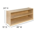 thumbnail image 5 of Flash Furniture Hercules Wooden 2 Section School Classroom Storage Cabinet for Commercial or Home Use - Safe, Kid Friendly Design - 24"H x 48"L (Natural), 5 of 11