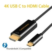USB C to HDMI Cable for Home Office 3ft, CableCreation USB 3.1 Type C to HDMI 4K Thunderbolt 3 Compatible, Work with MacBook Pro/Air/iPad Pro 2020 2018, Surface Book 2, Dell XPS 15, Galaxy S20/S10