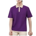 thumbnail image 2 of JXMVOJ Men's Solid-Color Zipper Blouse Shirt, Casual Short Sleeve, Turndown Collar, Polyester, Summer & Spring, Ideal for Daily Wear & Outdoor Activities, Fashionable and Breathable, 2 of 7
