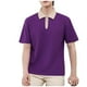 thumbnail image 2 of pstuiky camisetas de hombre, Camisa de manga corta con cuello vuelto y cremallera informal de color liso para hombre camisas casuales para hombre l, 2 of 7